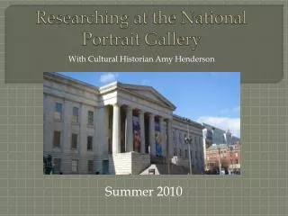 Researching at the National Portrait Gallery