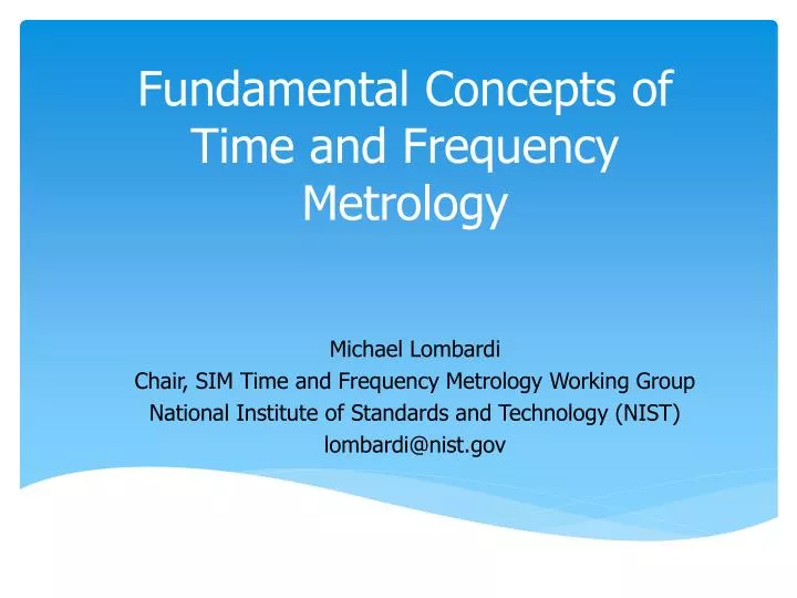 fundamental concepts of time and frequency metrology