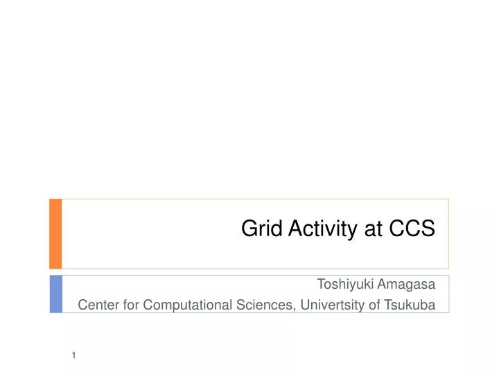 grid activity at ccs