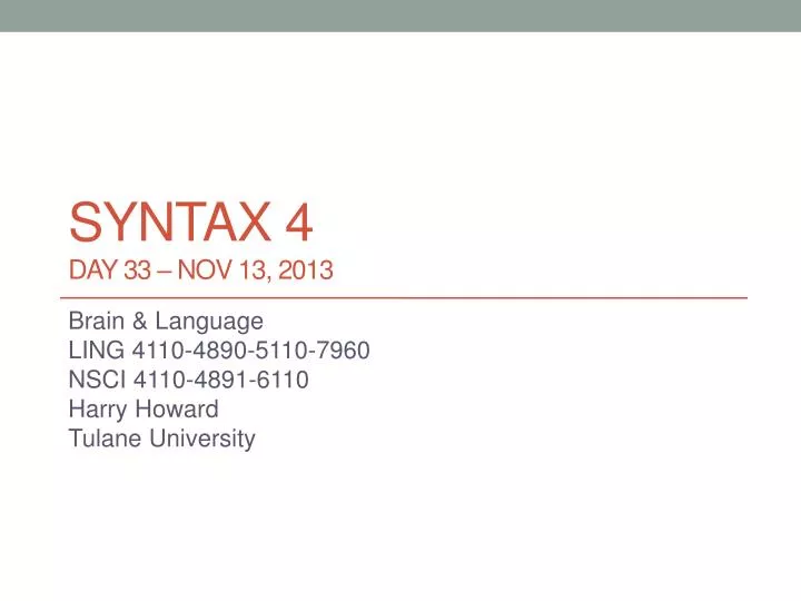 syntax 4 day 33 nov 13 2013