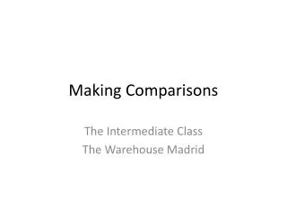 making comparisons