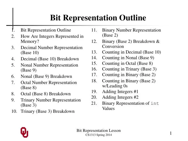 bit representation outline