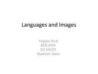 Languages and Images