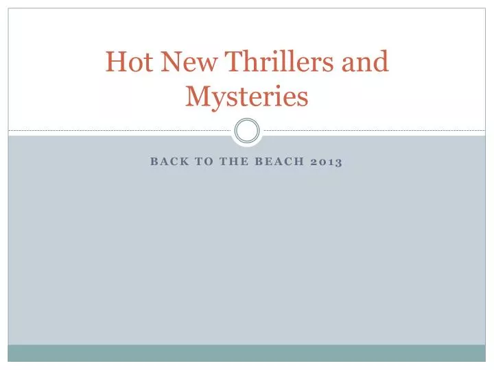 hot new thrillers and mysteries