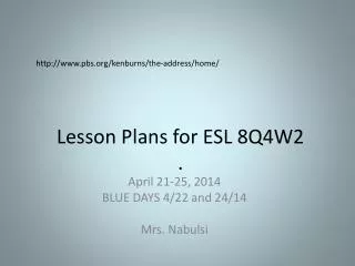 Lesson Plans for ESL 8Q4W2 .