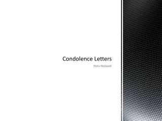 Condolence Letters