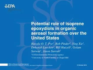 Potential role of isoprene epoxydiols in organic aerosol formation over the United States