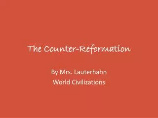 The Counter-Reformation