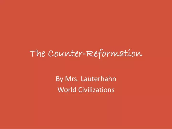 the counter reformation