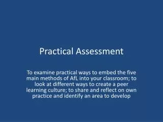 Practical Assessment
