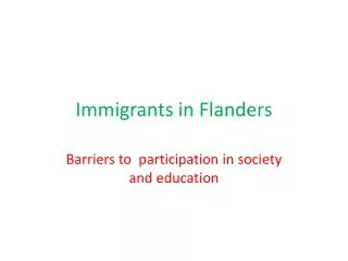 Immigrants in Flanders