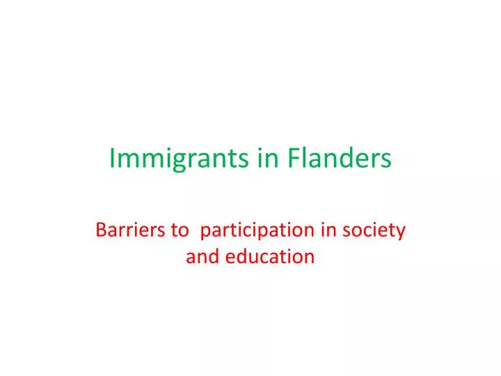 immigrants in flanders