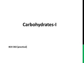 Carbohydrates-I