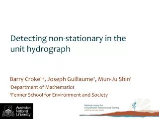 Detecting non-stationary in the unit hydrograph