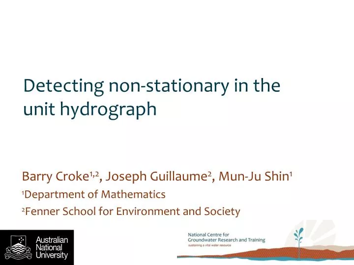 detecting non stationary in the unit hydrograph