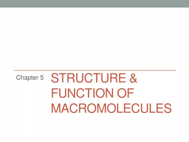 structure function of macromolecules
