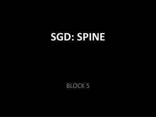 SGD: SPINE A Cautionary Tale