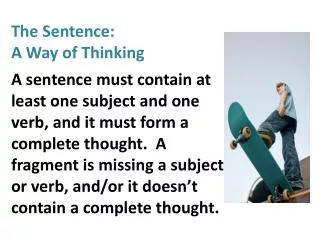 The Sentence: A Way of Thinking