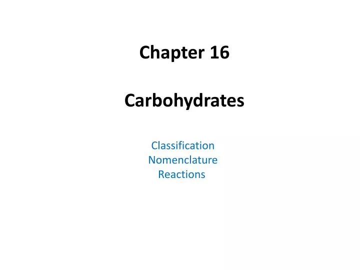 chapter 16 carbohydrates