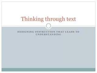 Thinking through text