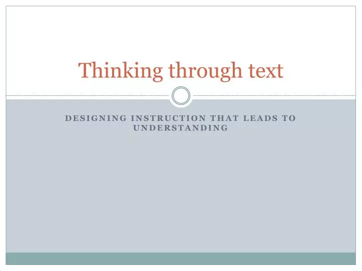 thinking through text