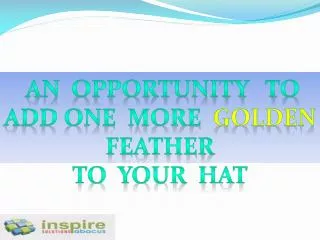 an opportunity to add one more GOLDEN FEATHER to YOUR HAT