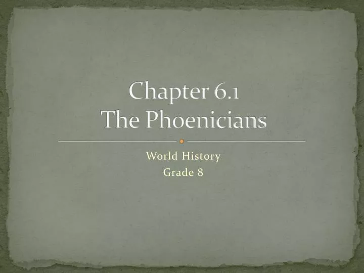 chapter 6 1 the phoenicians