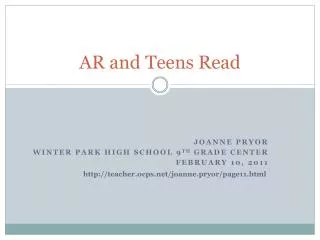 AR and Teens Read