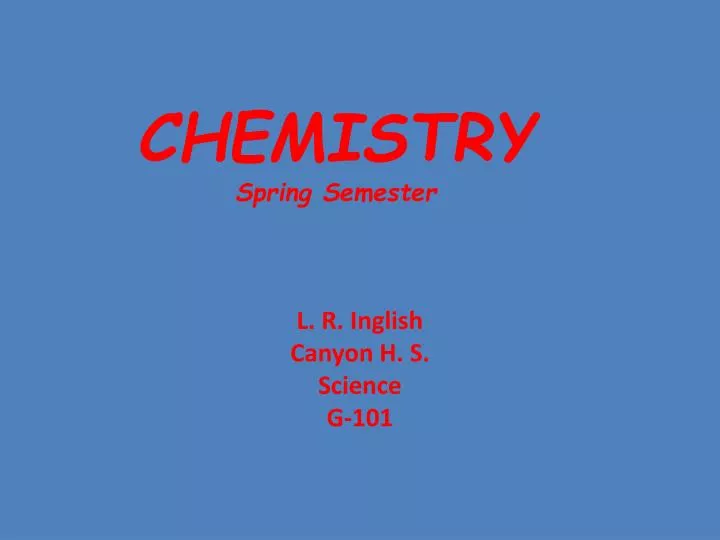 chemistry spring semester