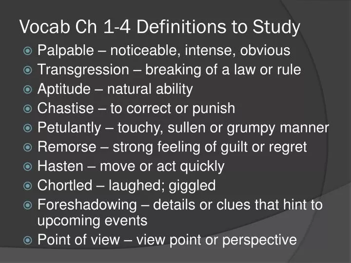 vocab ch 1 4 definitions to study