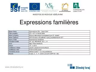 expressions famili res