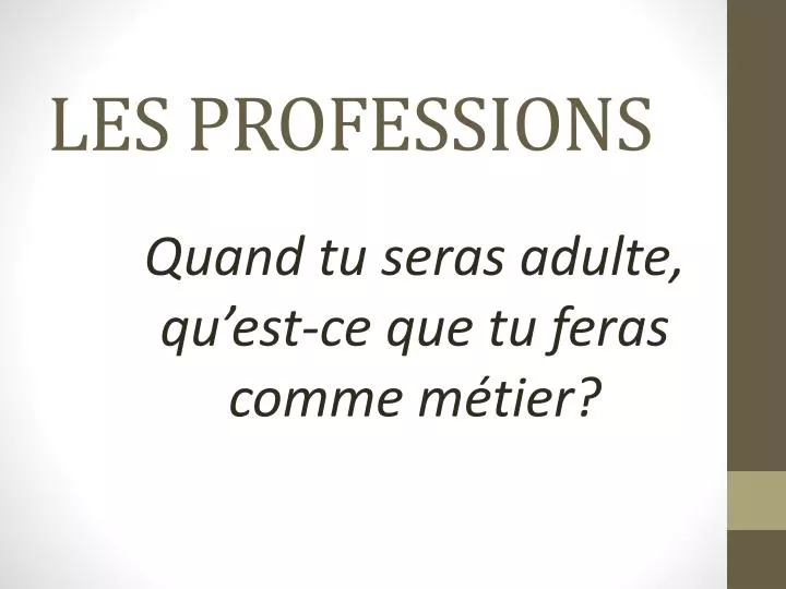 les professions