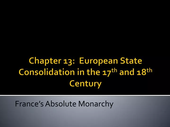 france s absolute monarchy