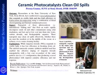 Ceramic Photocatalysts Clean Oil Spills