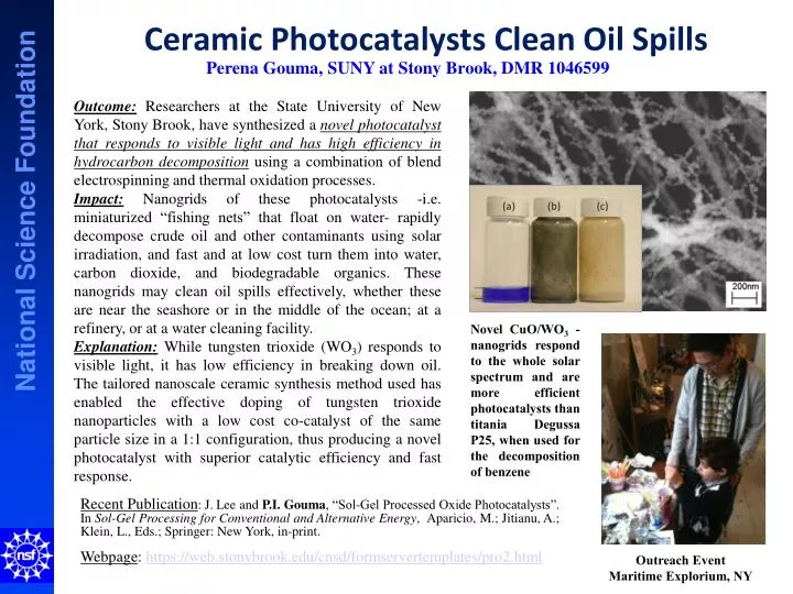 ceramic photocatalysts clean oil spills