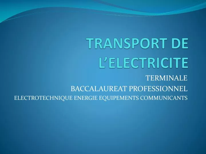 transport de l electricite