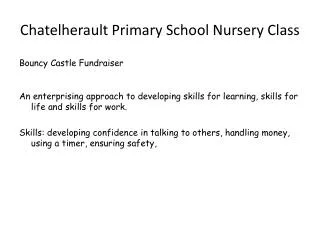 Chatelherault Primary School Nursery Class