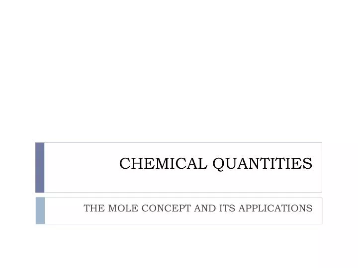 chemical quantities