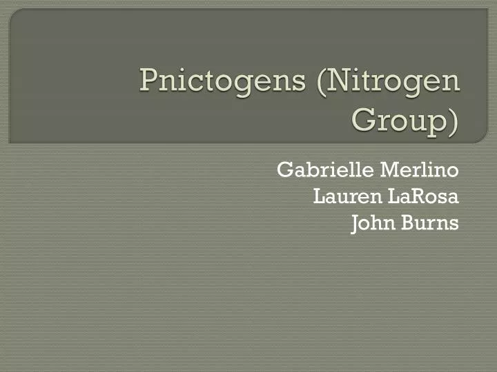 pnictogens nitrogen group