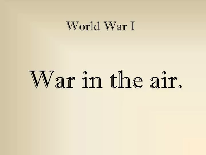 war in the air