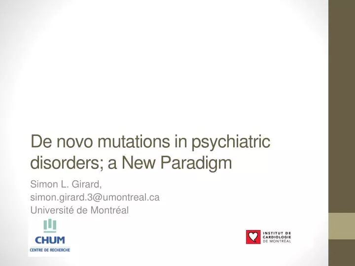 de novo mutations in psychiatric disorders a new paradigm