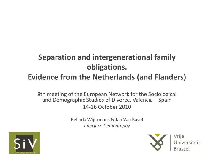 separation and intergenerational family obligations evidence from the netherlands and flanders