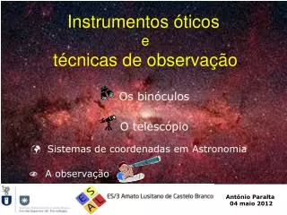 instrumentos ticos e t cnicas de observa o