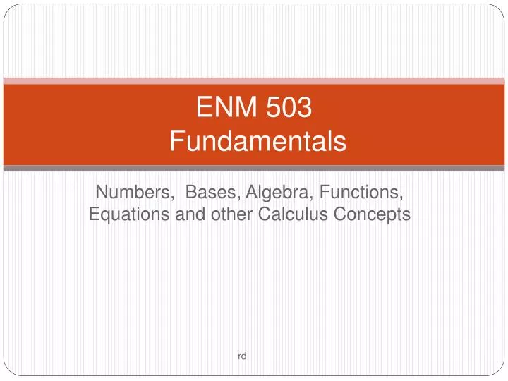 enm 503 fundamentals