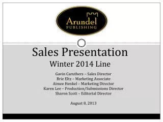 Sales Presentation Winter 2014 Line