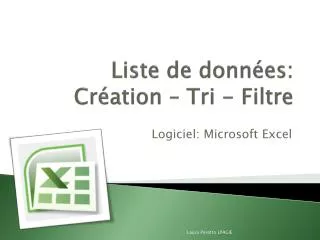 liste de donn es cr ation tri filtre