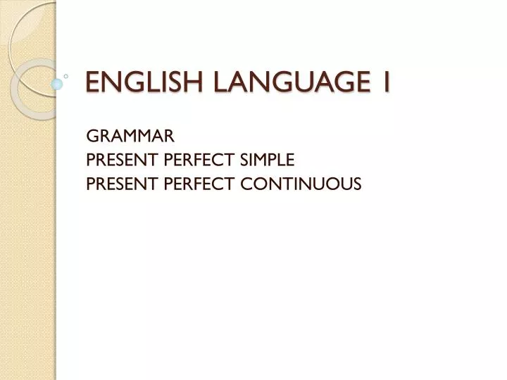 english language 1