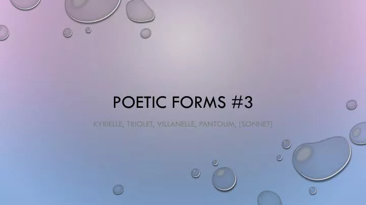 poetic forms 3