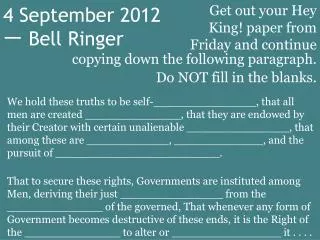 4 September 2012 ? Bell Ringer