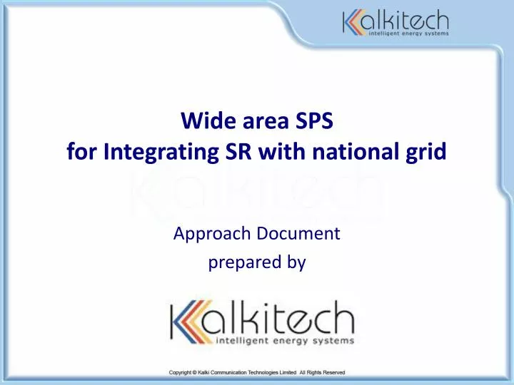wide area sps for integrating sr with national grid